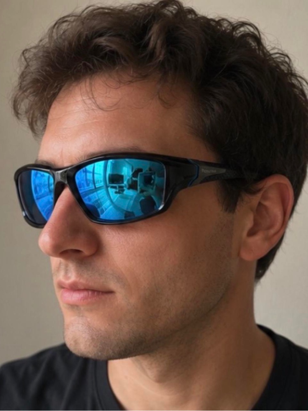 Men’s Polarized Sport Sunglasses Blue Mirror UV400 Outdoor